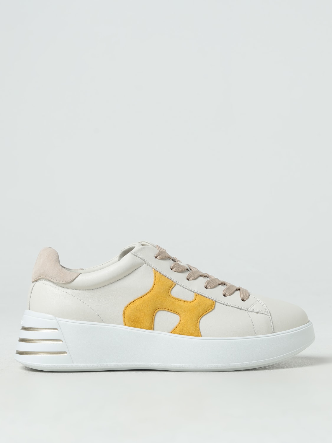 Hogan Outlet Sneakers Rebel in nappa Bianco 1 Sneakers Hogan HXW5640DN61N4O online su GIGLIO.COM