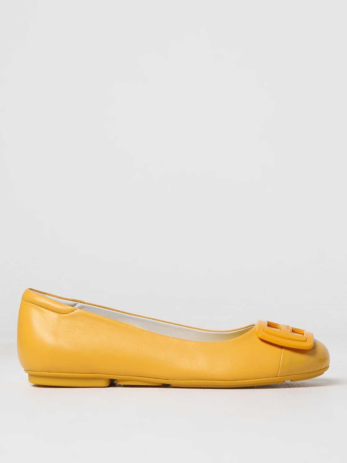 HOGAN Ballerina in nappa con logo Giallo Ballerine Hogan HXW6610FH80R3M online su GIGLIO.COM