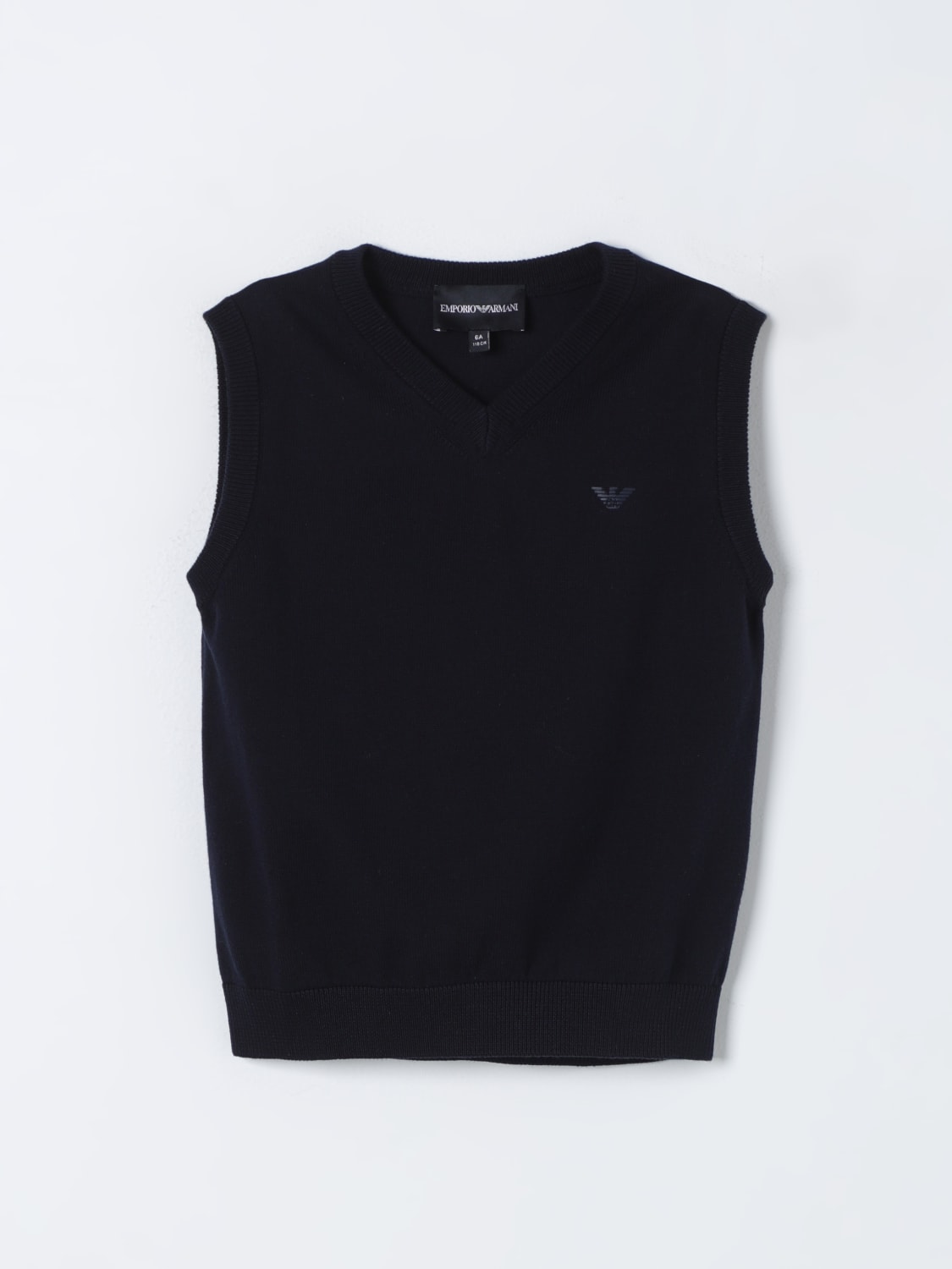 EMPORIO ARMANI ベスト: セーター ボーイ Emporio Armani Kids, ブルー - Img 1