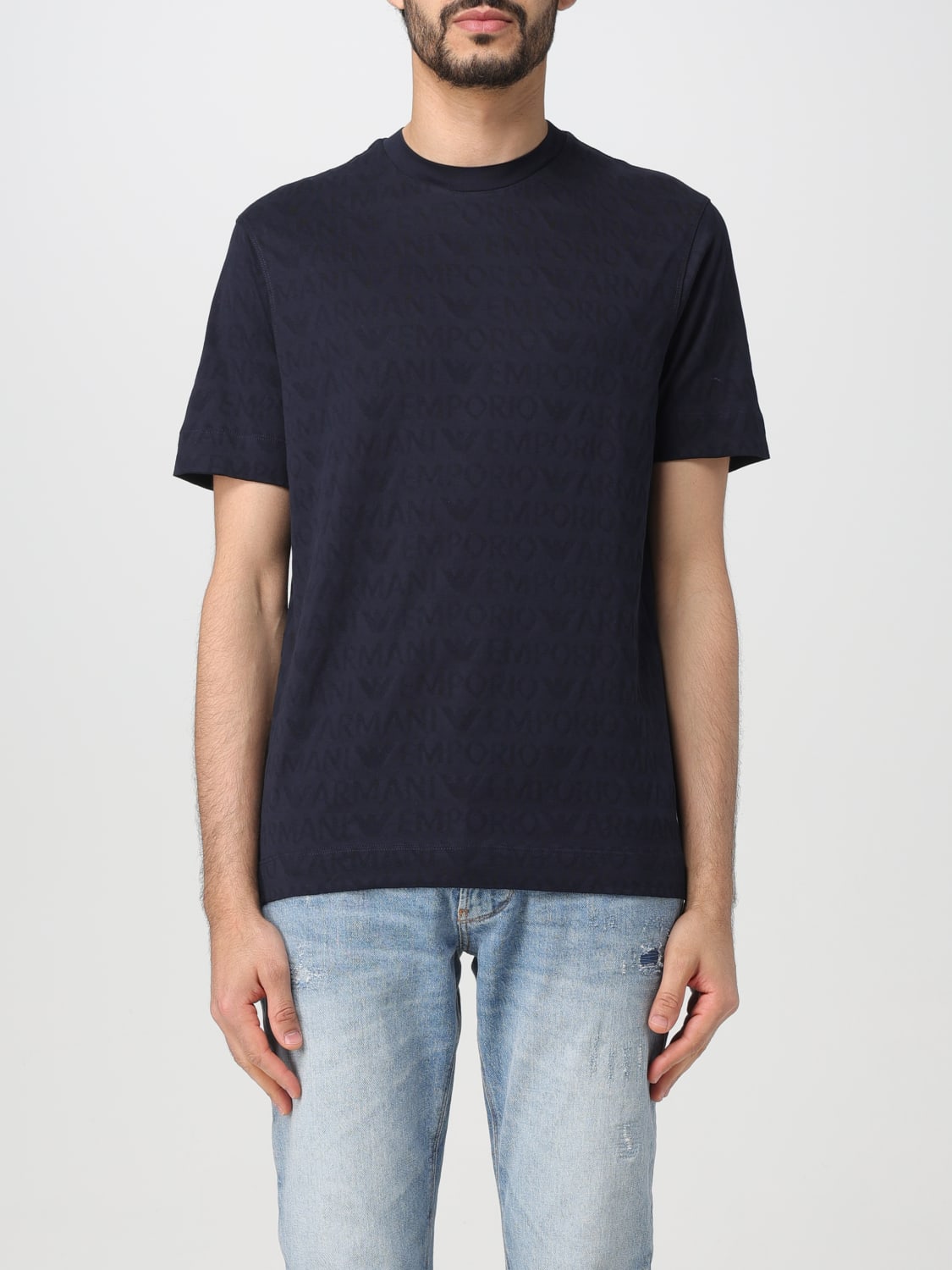 Giglio T-shirt Emporio Armani con logo all-over