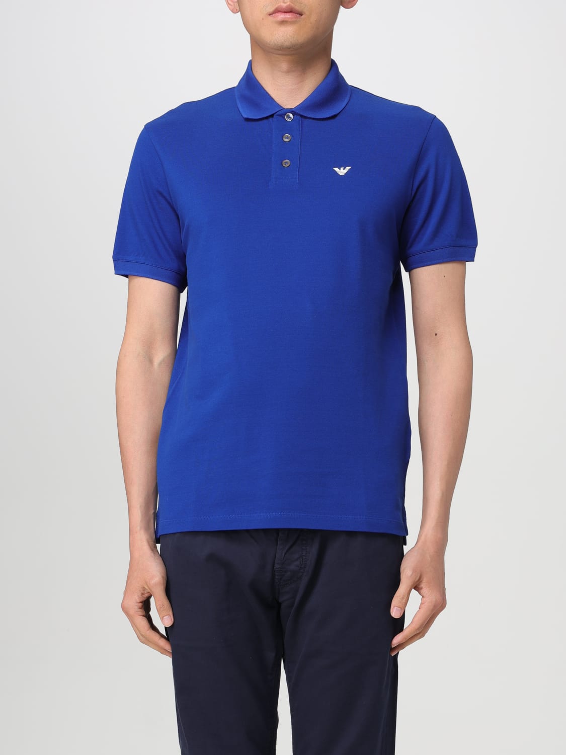 Emporio Armani Outlet Polo shirt men Blue 1 Emporio Armani polo shirt 8N1FQ21JTKZ online at GIGLIO.COM