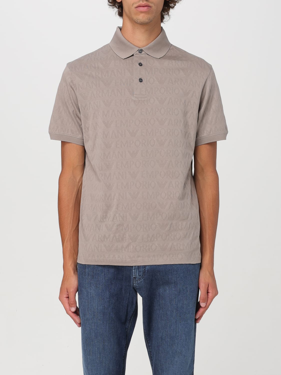 Giglio Polo Emporio Armani in cotone con logo jacquard