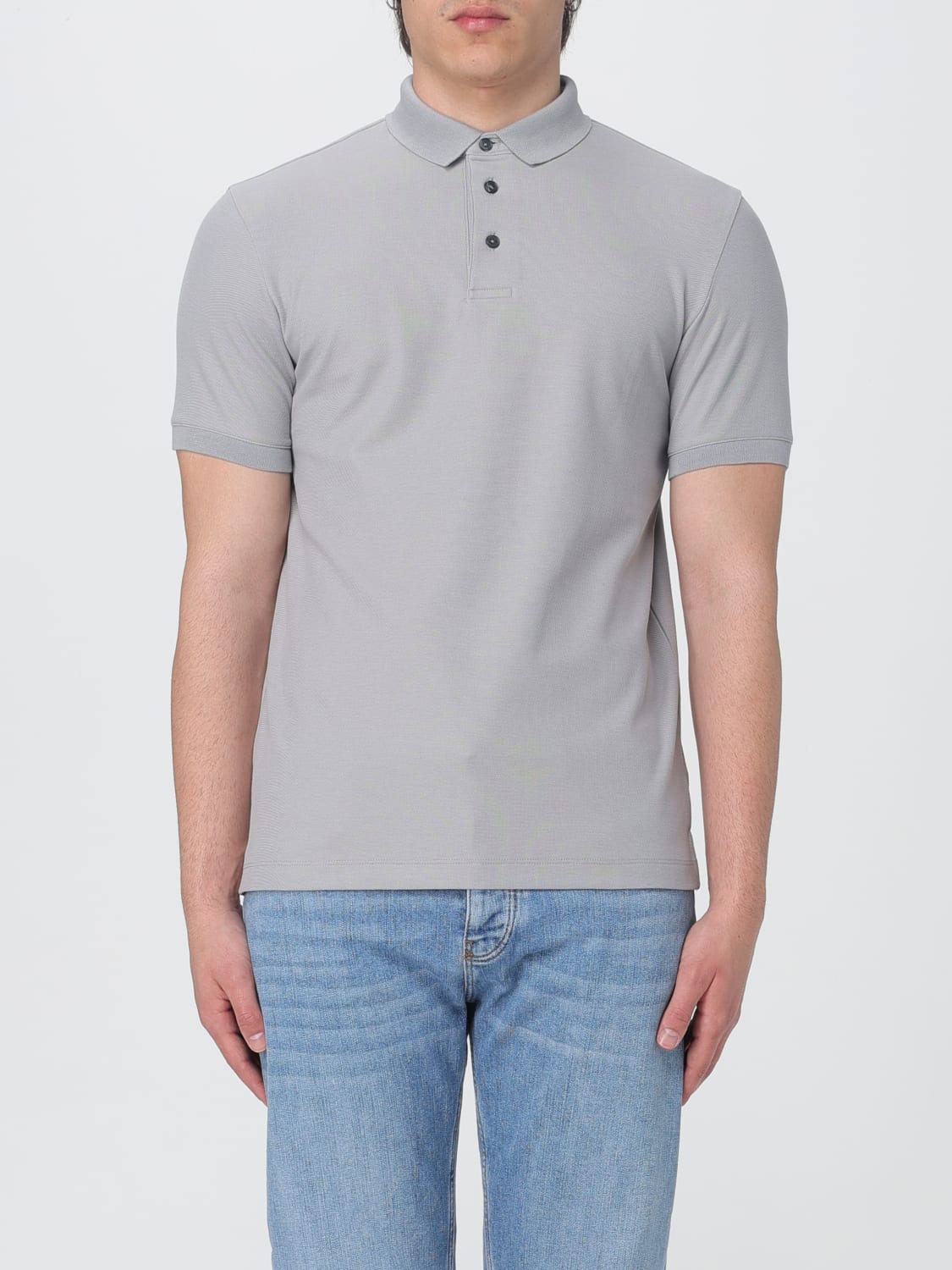Giglio Polo Emporio Armani in piquet di cotone con logo jacquard
