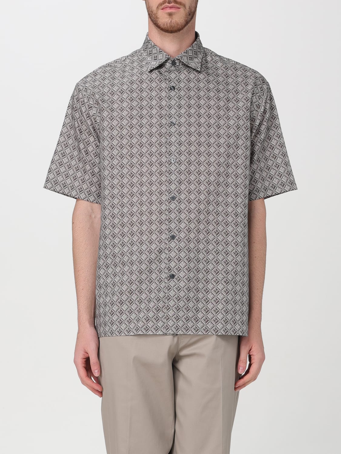 Giglio Camicia Emporio Armani in misto cotone stampato