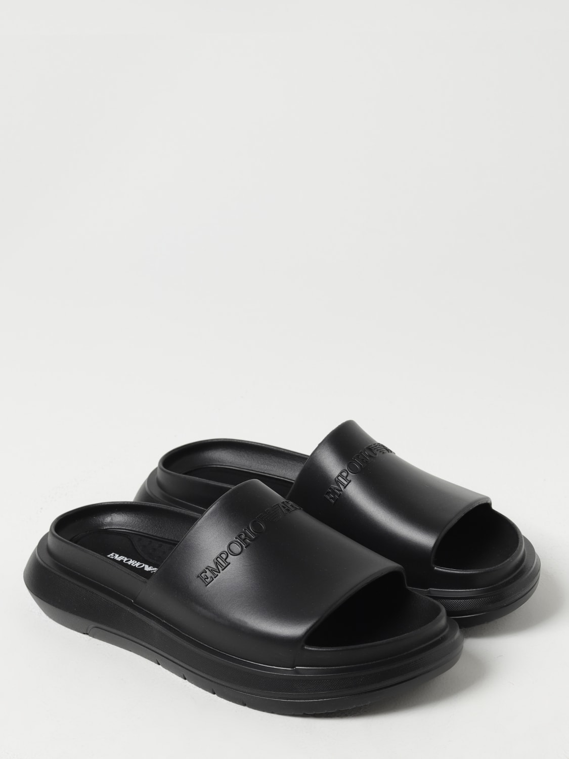 Emporio Armani Outlet Shoes men Black Emporio Armani sandals X4P134XD405 online at GIGLIO.COM