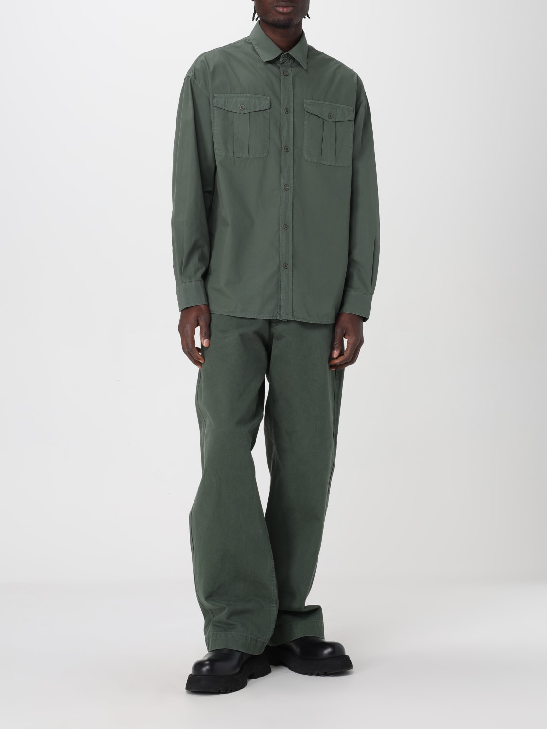 EMPORIO ARMANI CAMICIA: Camicia Emporio Armani in popeline , Militare - Img 2