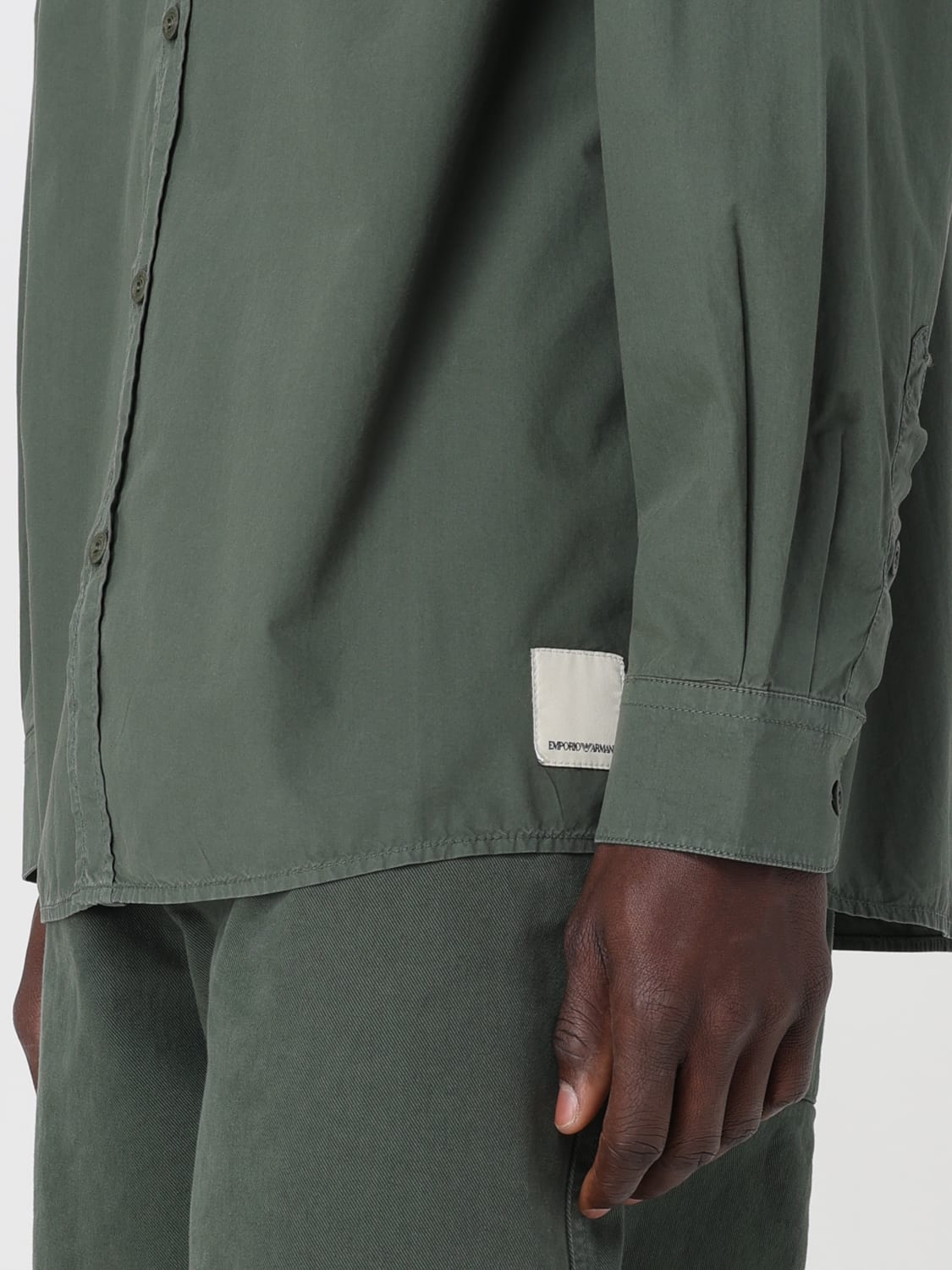 EMPORIO ARMANI CAMICIA: Camicia Emporio Armani in popeline , Militare - Img 4