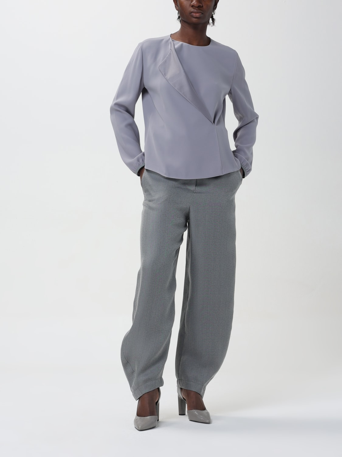 Grey Armani Pants Emporio Armani Outlet: Pants Woman Grey