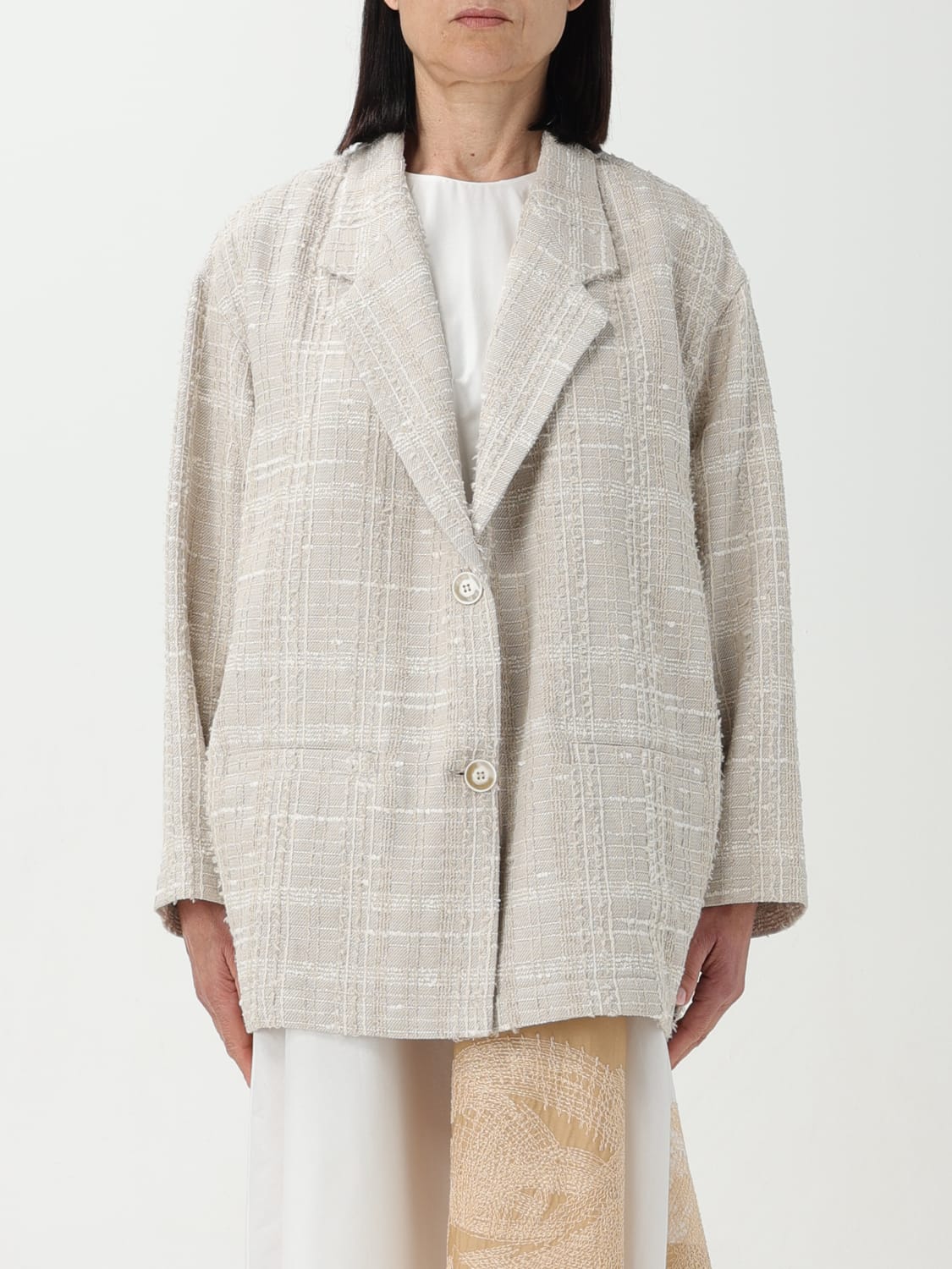 アウターその他 EMPORIO ARMANI Woman Blazer Natural 3D2B842NFZZ F126 Emporio Armani Outlet: Blazer woman - Natural | Emporio