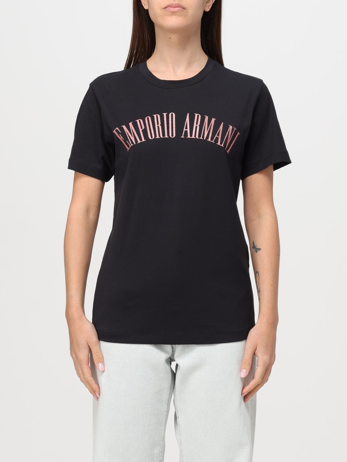 Emporio Armani Outlet T shirt damen Blau Emporio Armani T Shirt 3D2T7S2JIDZ online auf GIGLIO.COM