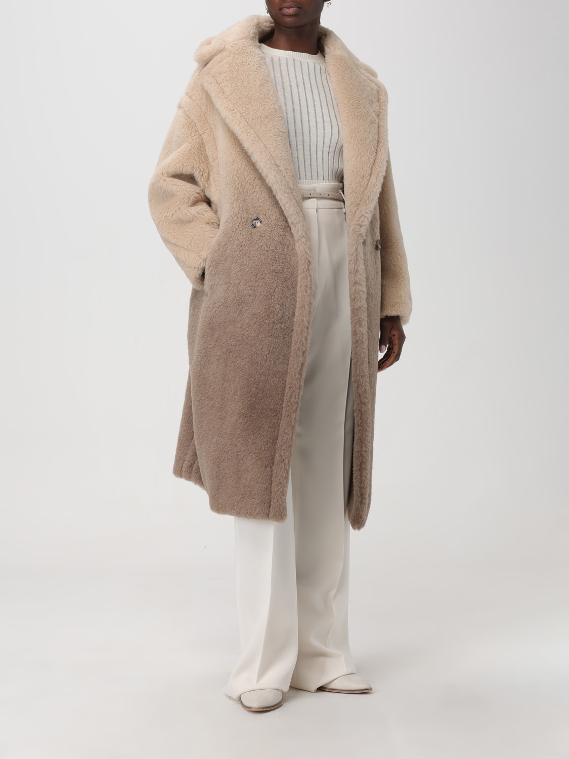 コート MAX MARA Woman Coat Sand 2521016051600 032 Cashmere lined coat sand | Max Mara