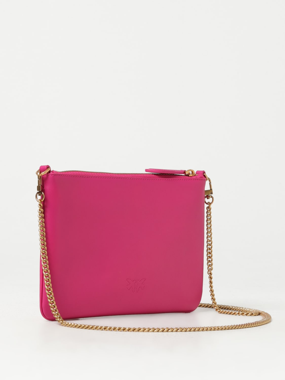 PINKO CLUTCH: Pochette Pinko in pelle con logo, Fuxia - Img 2