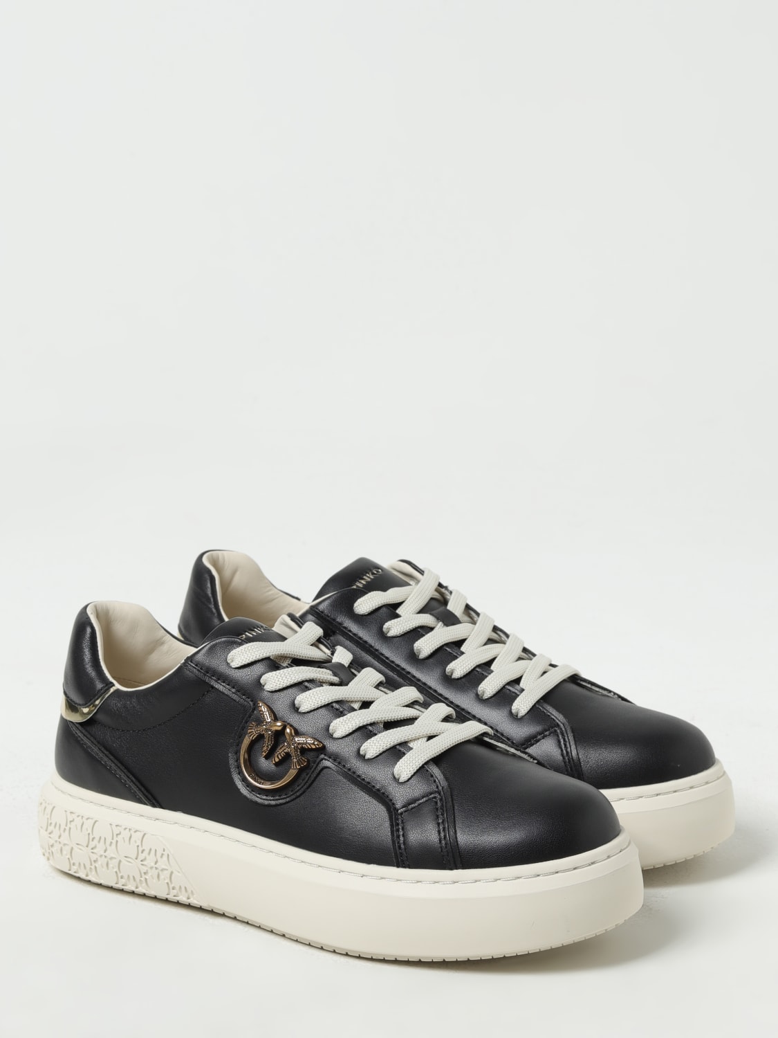 PINKO SNEAKERS: Sneakers Yoko Pinko in pelle con logo, Nero - Img 2