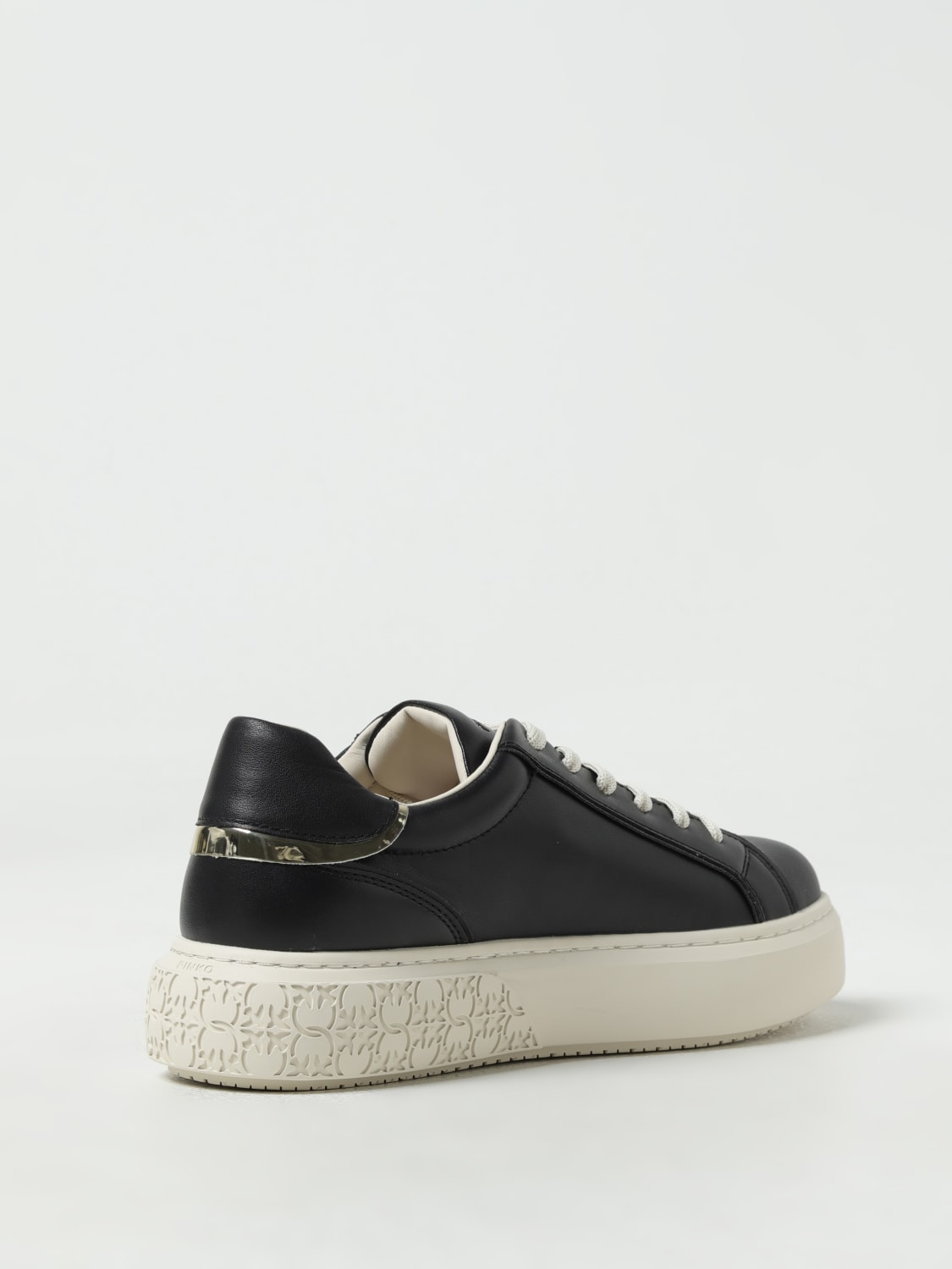 PINKO SNEAKERS: Sneakers Yoko Pinko in pelle con logo, Nero - Img 3
