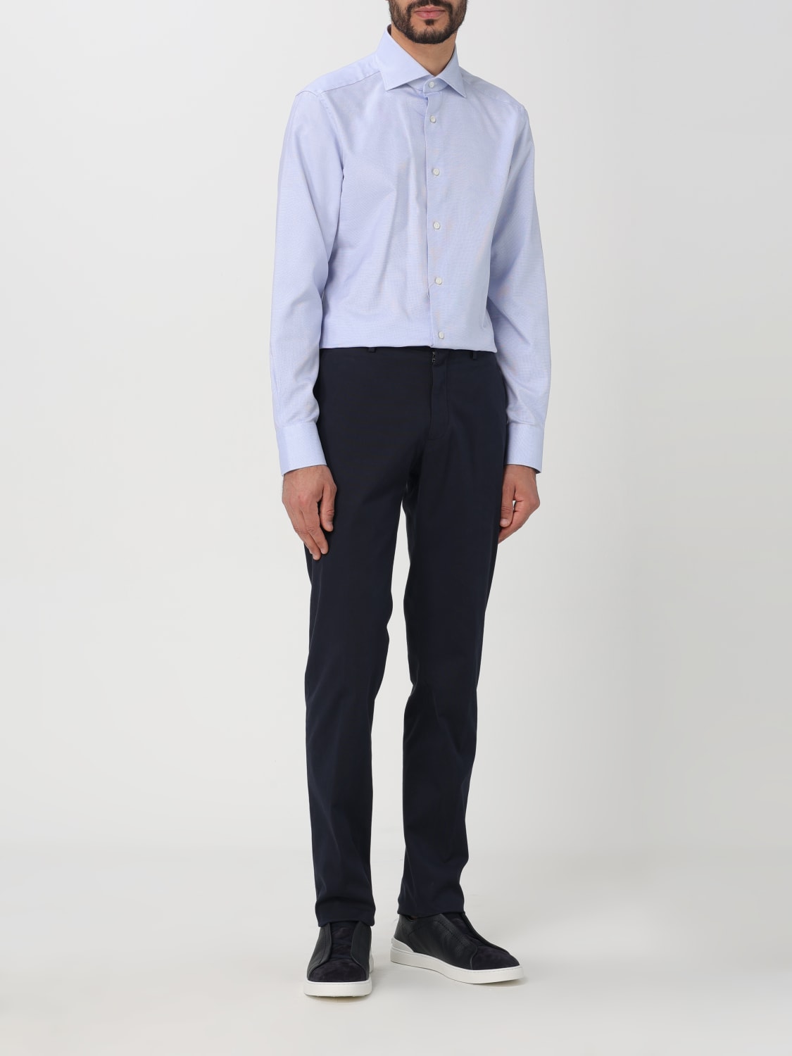 ZEGNA SHIRT: Shirt men Zegna, Gnawed Blue - Img 2