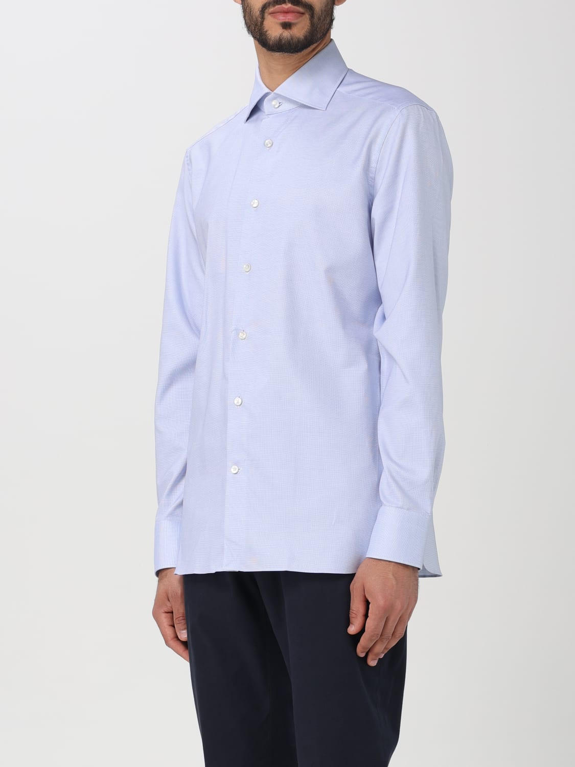 ZEGNA SHIRT: Shirt men Zegna, Gnawed Blue - Img 4