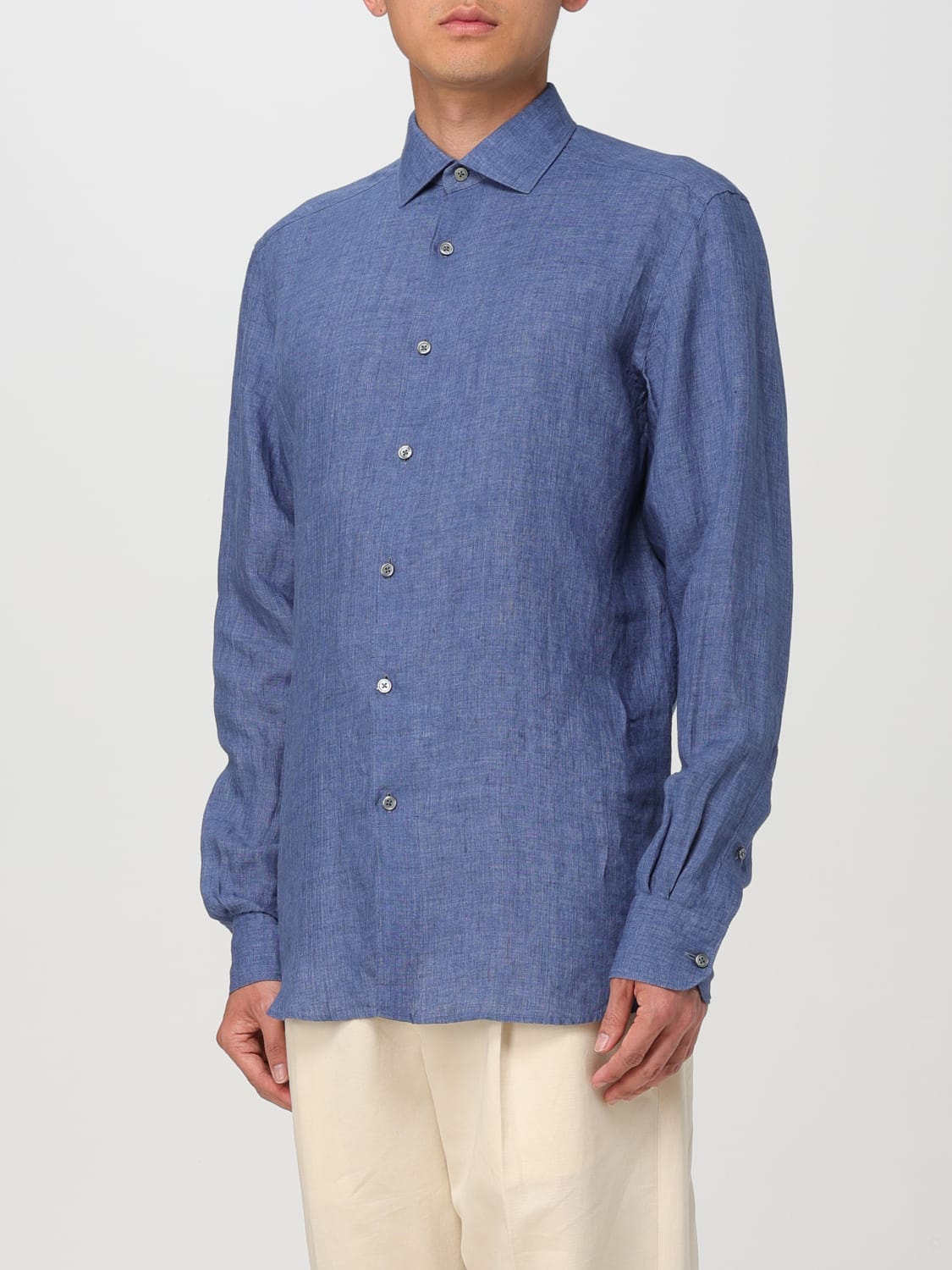 ZEGNA SHIRT: Shirt men Zegna, Gnawed Blue - Img 4