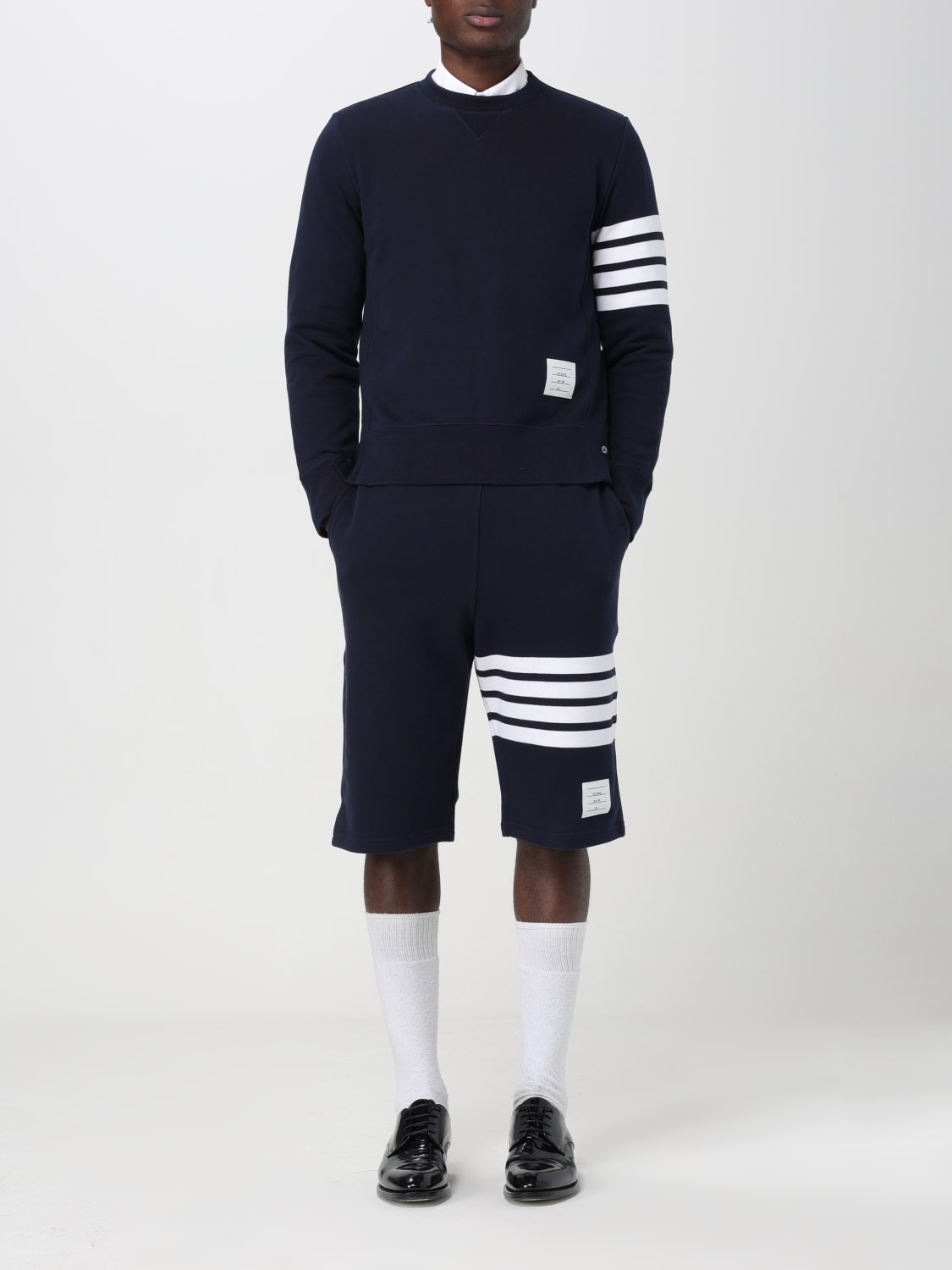 Tシャツ・カットソー THOM BROWNE Men Hoodies MJT021H00535 461 NAVY Classic Loopback 4 Bar Full Zip Hoodie | Thom Browne