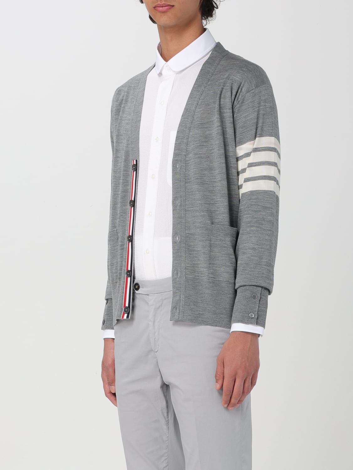 THOM BROWNE CARDIGAN: Pull homme Thom Browne, Gris 1 - Img 4