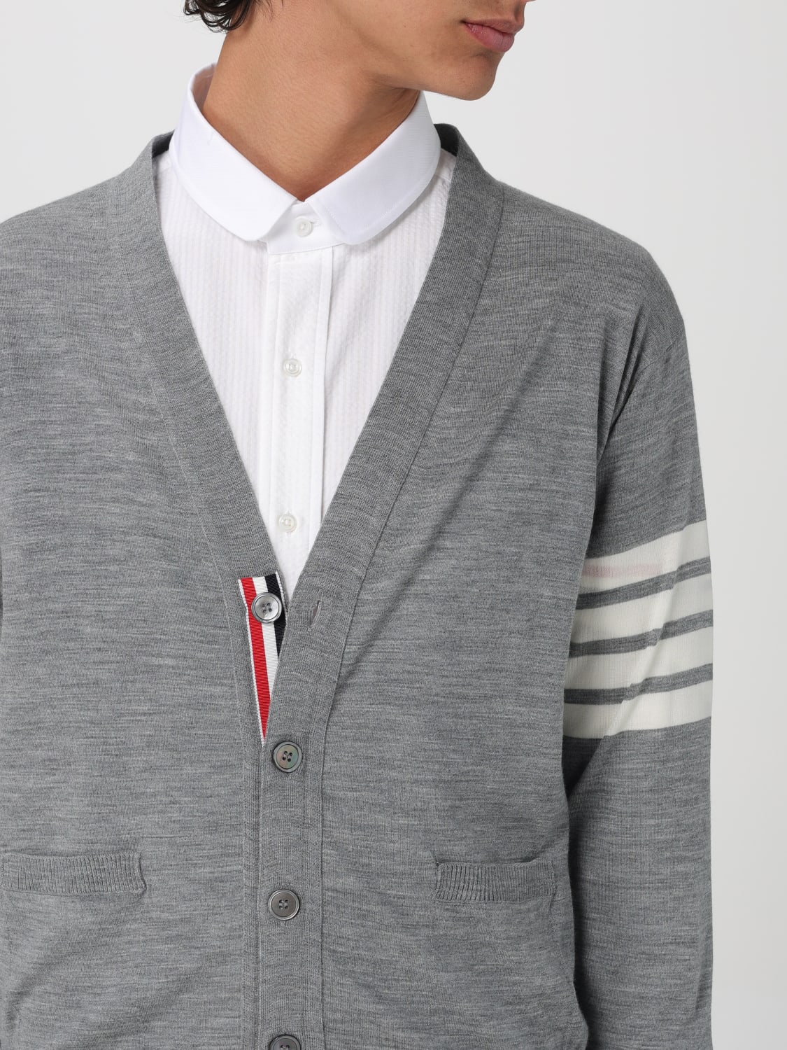 THOM BROWNE CARDIGAN: Pull homme Thom Browne, Gris 1 - Img 5