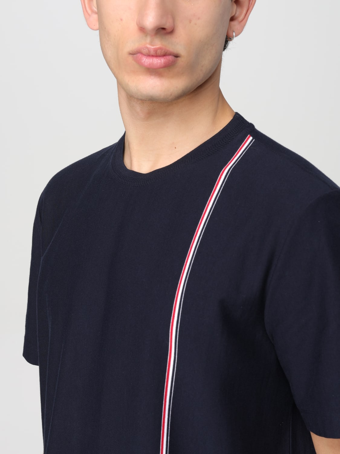 THOM BROWNE T-SHIRT: T-shirt basic Thom Browne , Blue Navy - Img 5