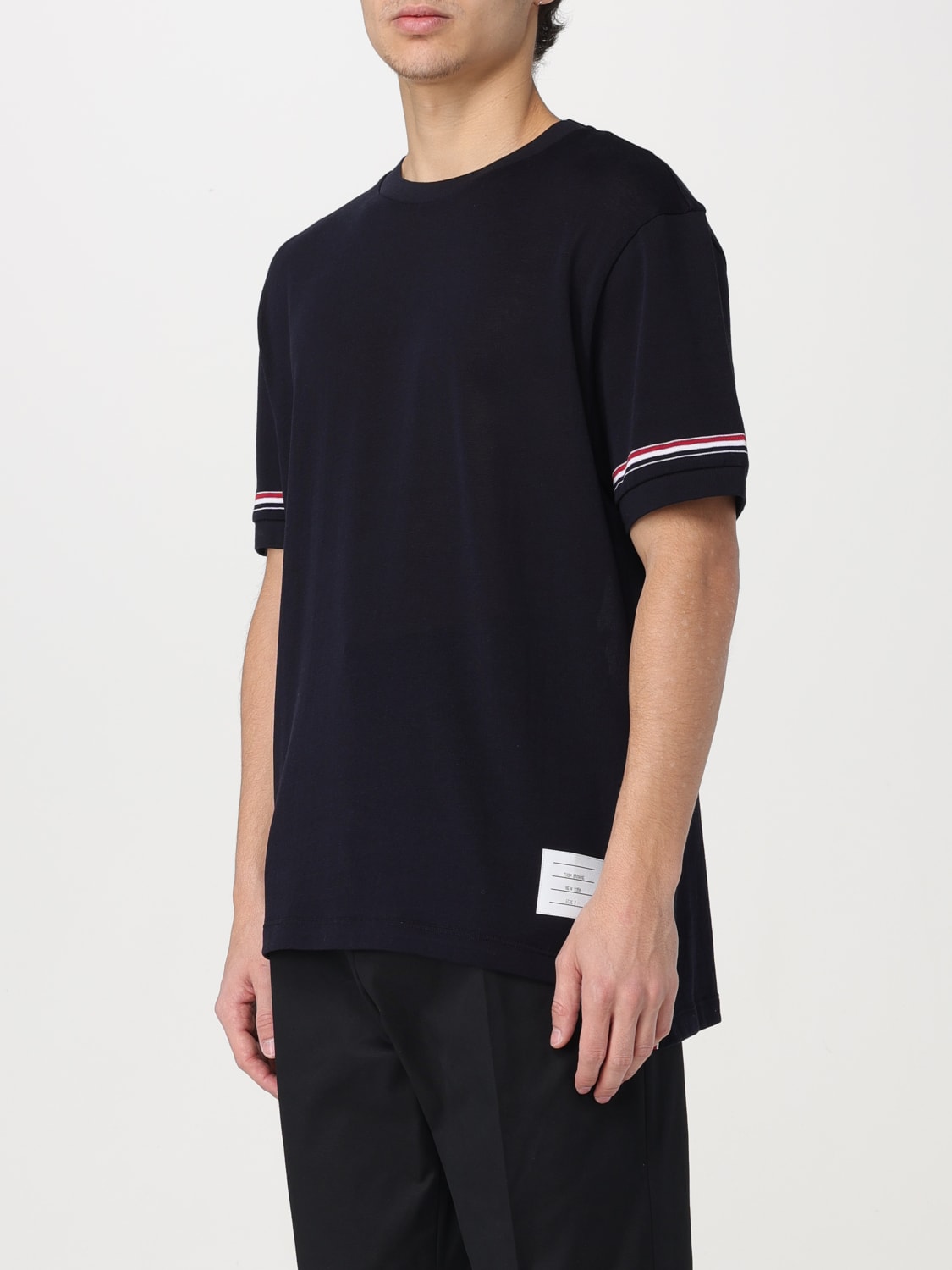 THOM BROWNE T-SHIRT: T-shirt di cotone Thom Browne, Blue - Img 4