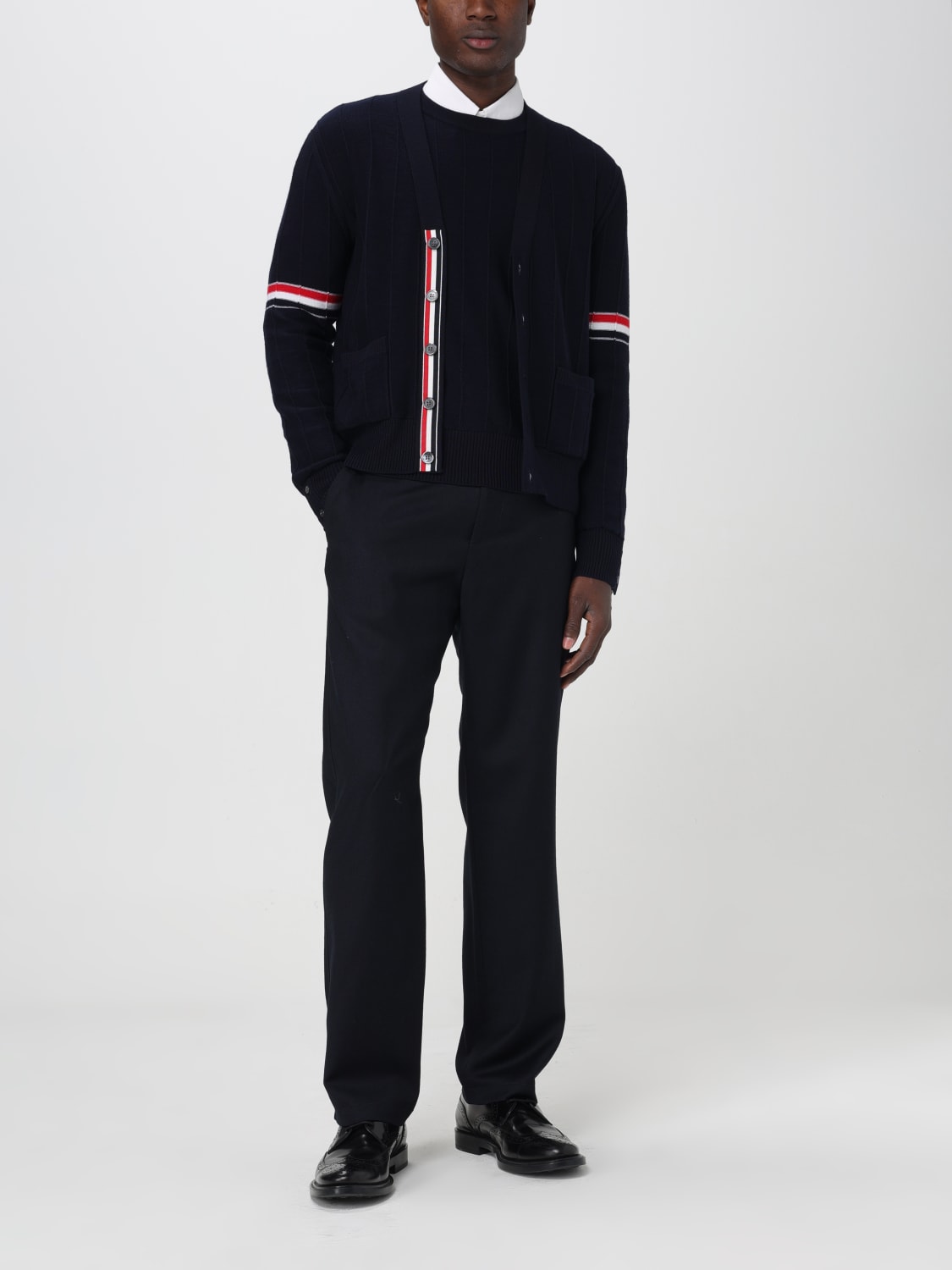 THOM BROWNE CARDIGAN: Cardigan Thom Browne in lana vergine , Blue Navy - Img 2