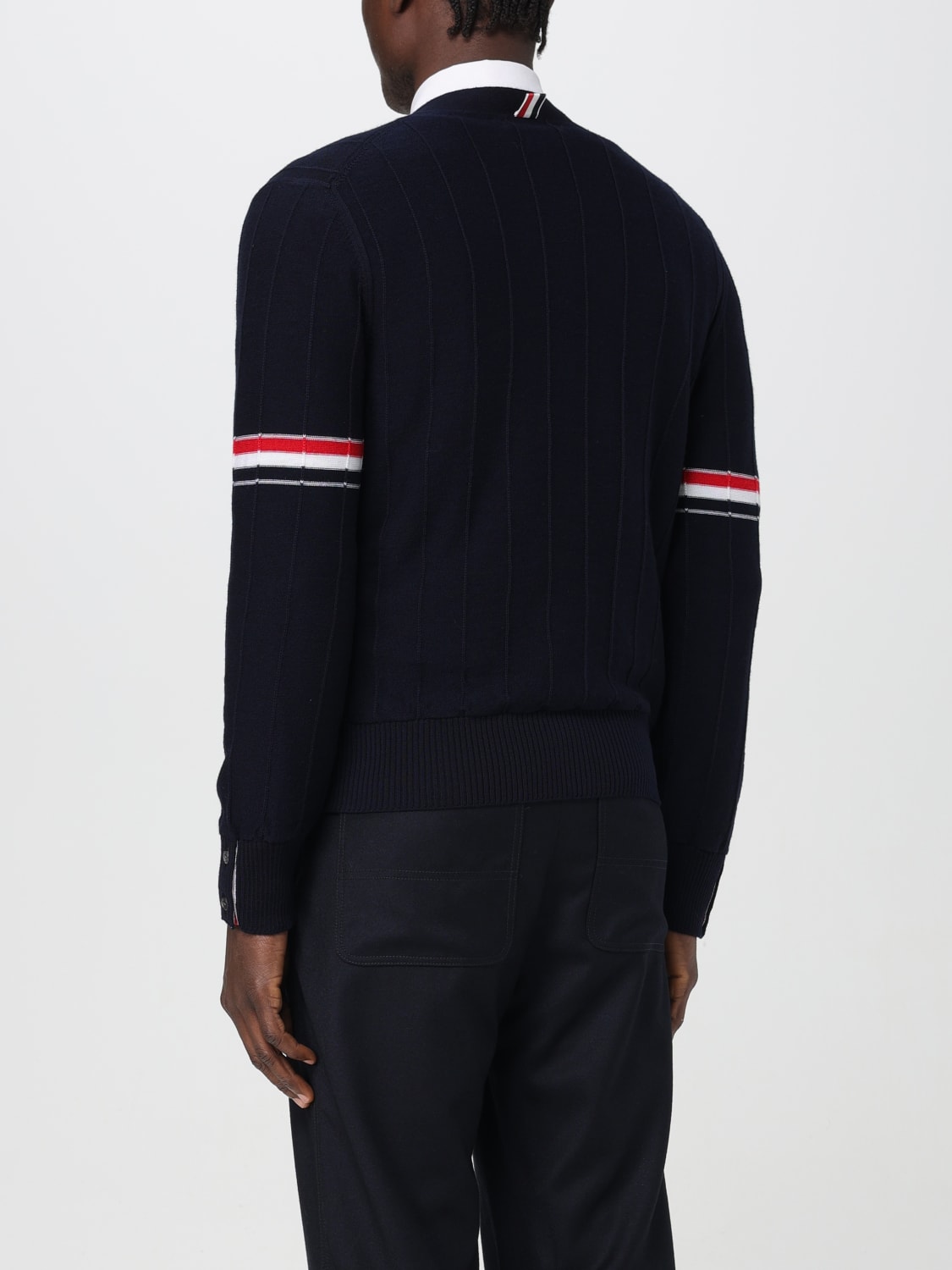 THOM BROWNE CARDIGAN: Cardigan Thom Browne in lana vergine , Blue Navy - Img 3