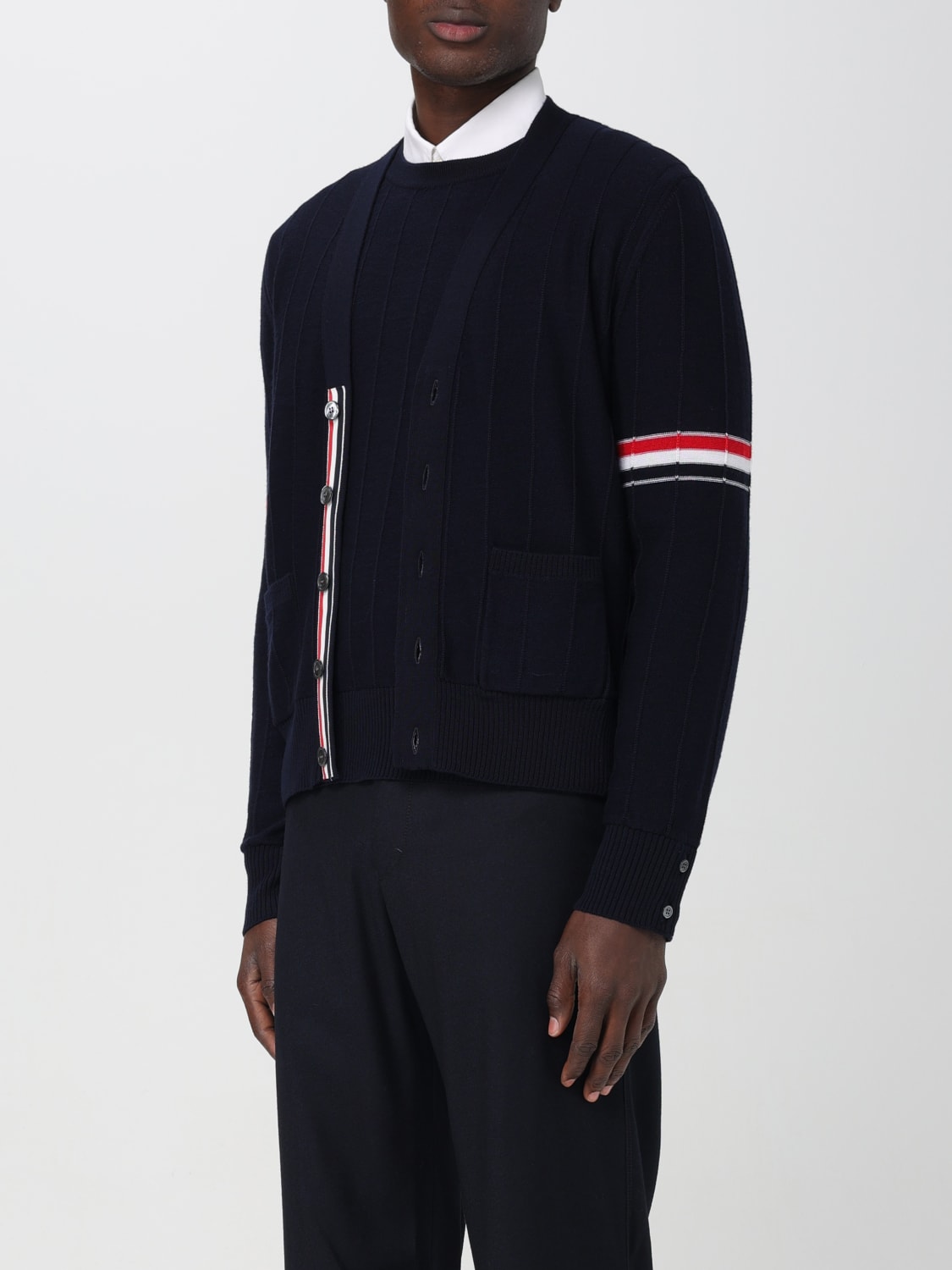 THOM BROWNE CARDIGAN: Cardigan Thom Browne in lana vergine , Blue Navy - Img 4