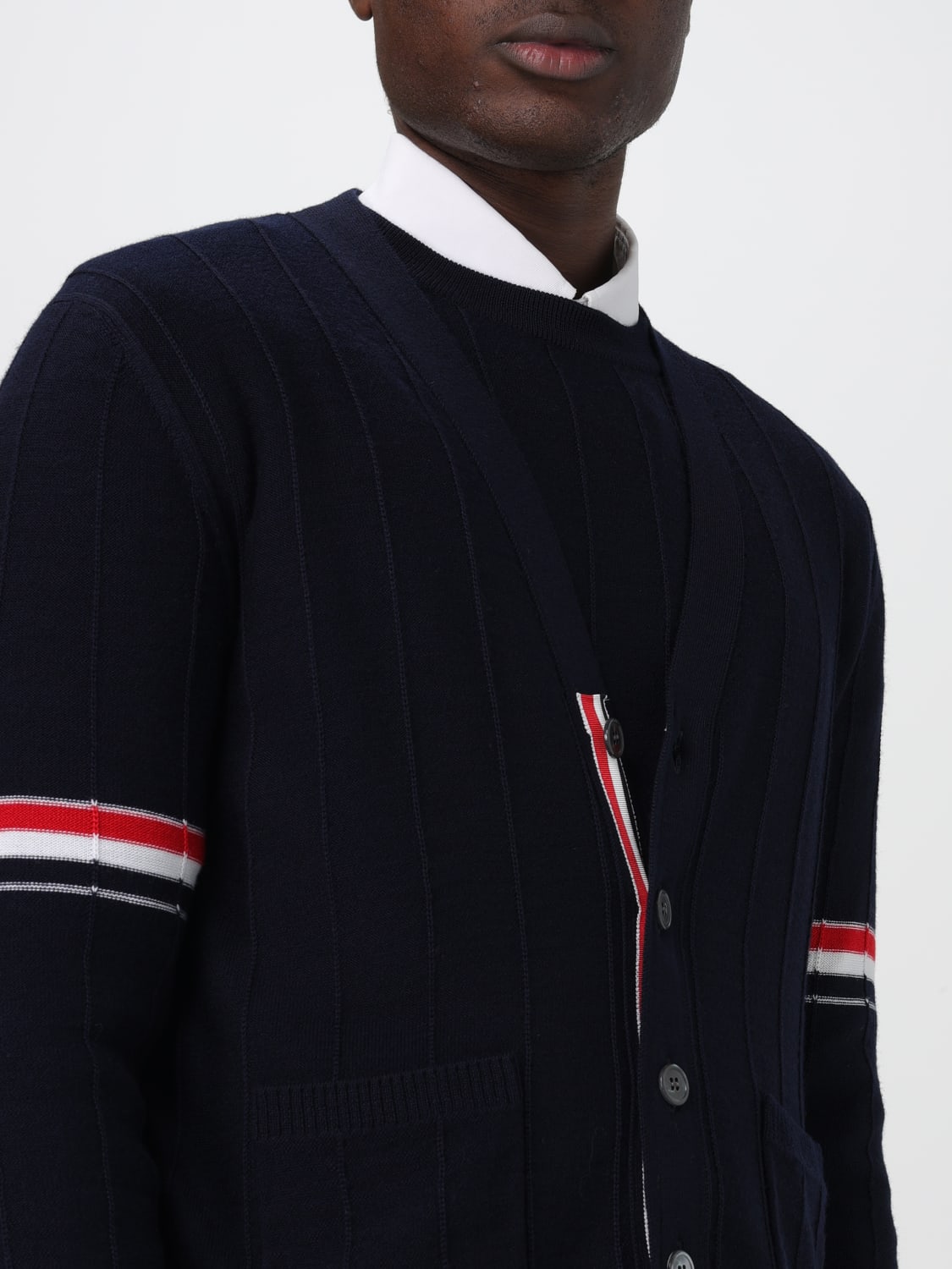 THOM BROWNE CARDIGAN: Cardigan Thom Browne in lana vergine , Blue Navy - Img 5