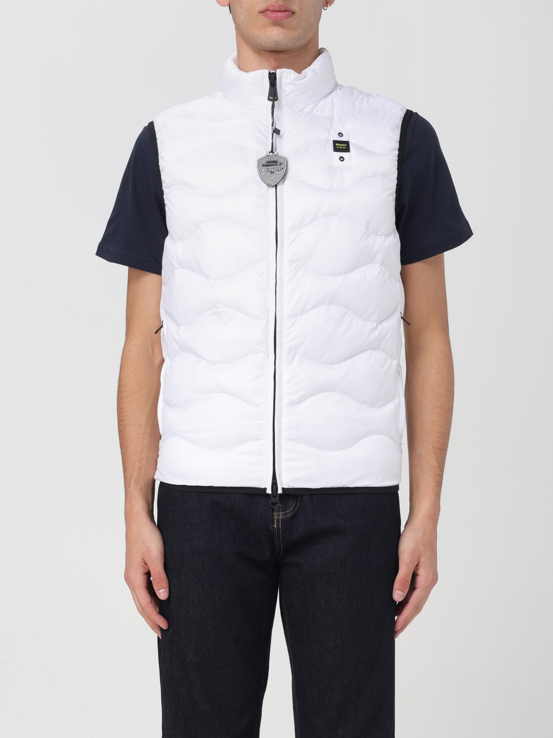 Blauer Outlet men s vest White Blauer suit vest 24SBLUX020585958 online at GIGLIO.COM