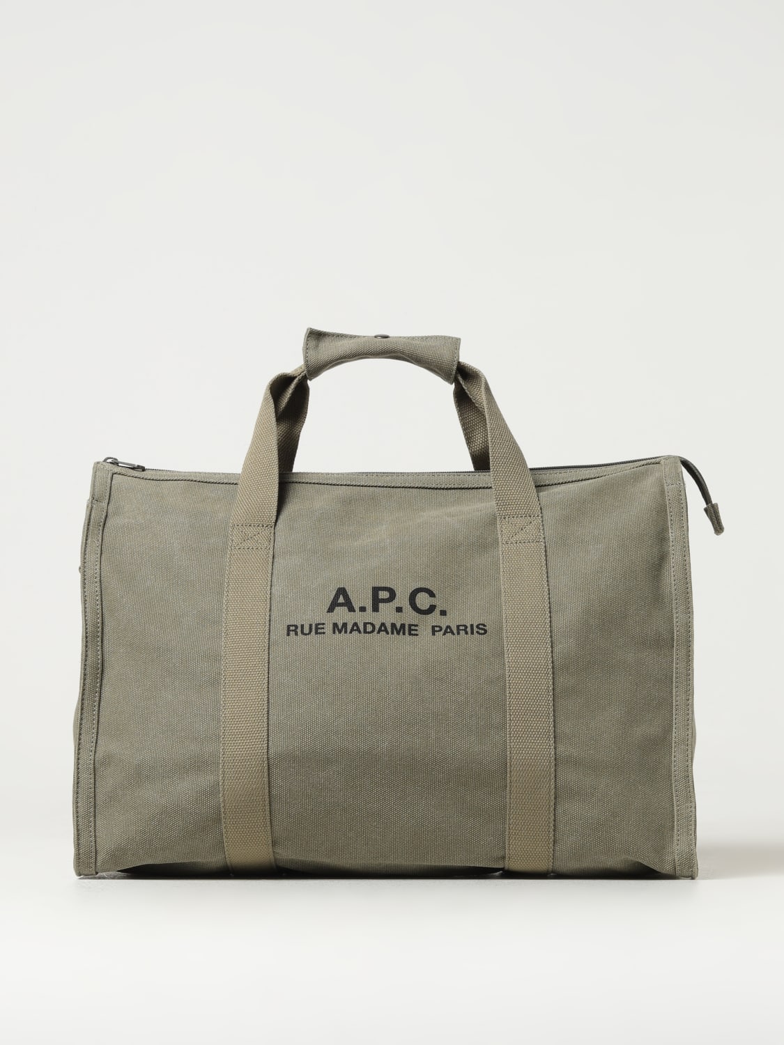 A.P.C. BAG: A.P.C. Recovery Exchange in canvas with logo, Kaki - Img 1