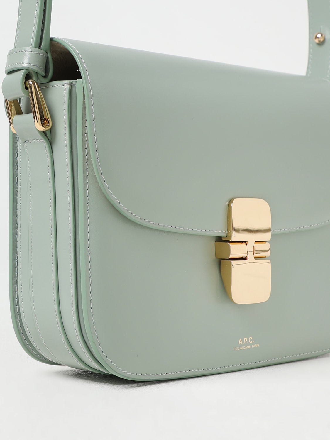 A.P.C. BORSA MINI: Borsa Grace A.P.C. in pelle, Celeste - Img 3