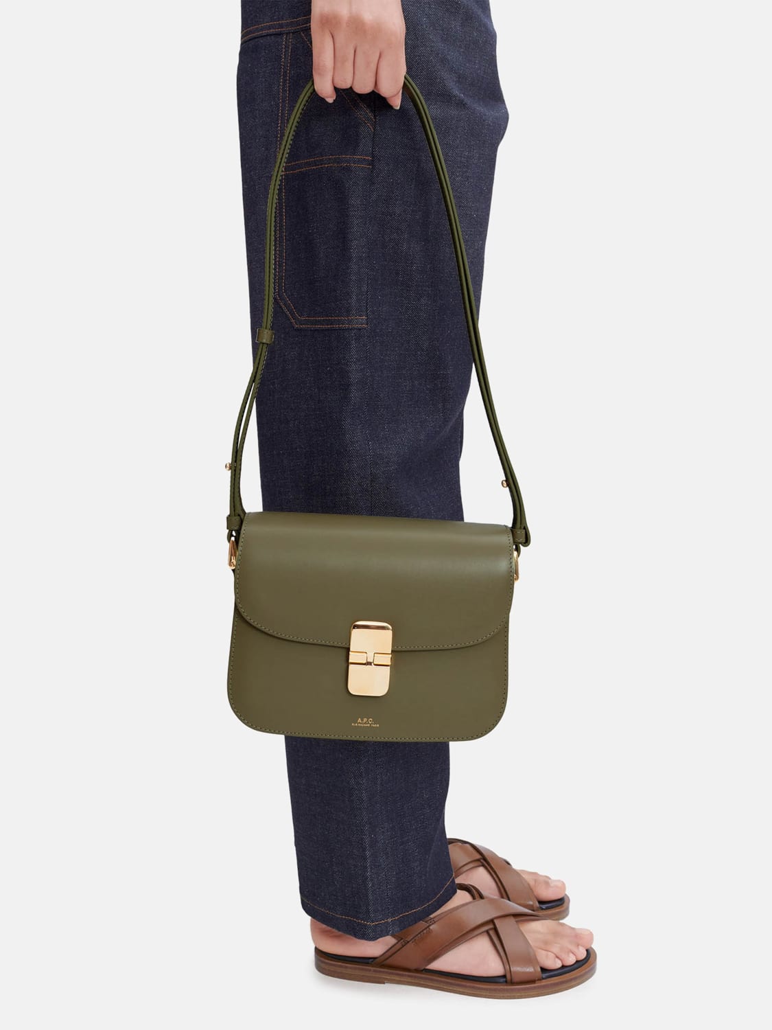 A.P.C. MINI BAG: A.P.C. Grace leather bag, Grass Green - Img 2