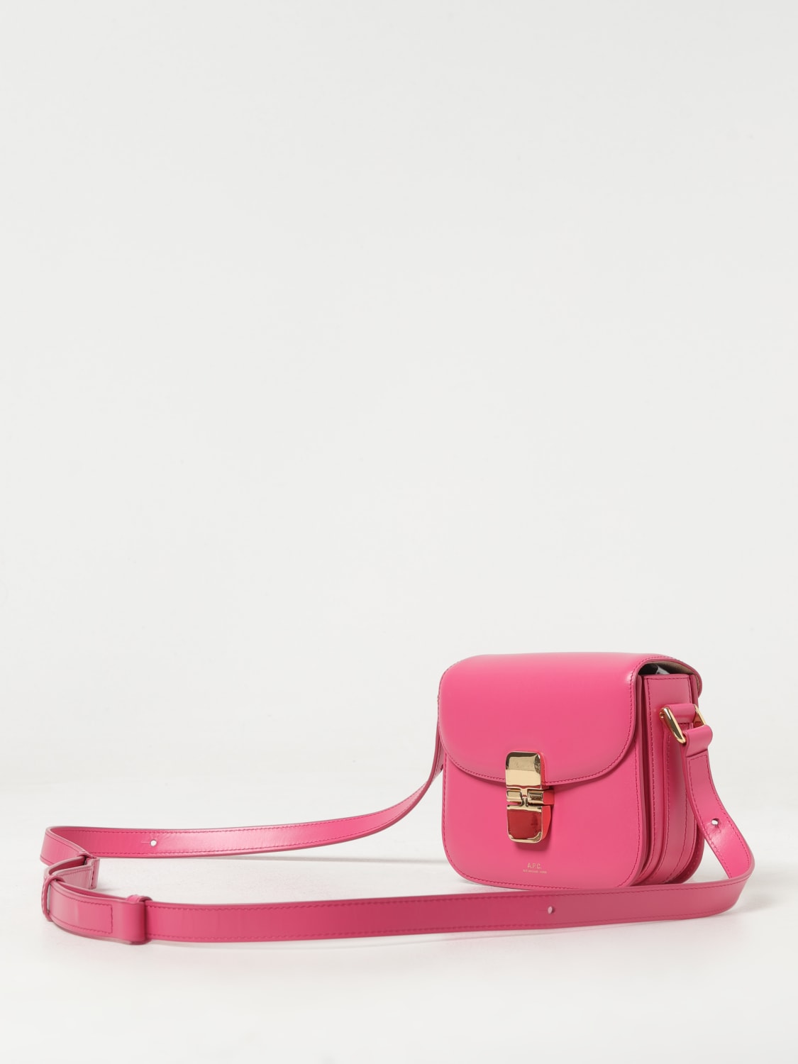 A.P.C. MINI BAG: A.P.C. Grace bag in leather with logo, Fuchsia - Img 3