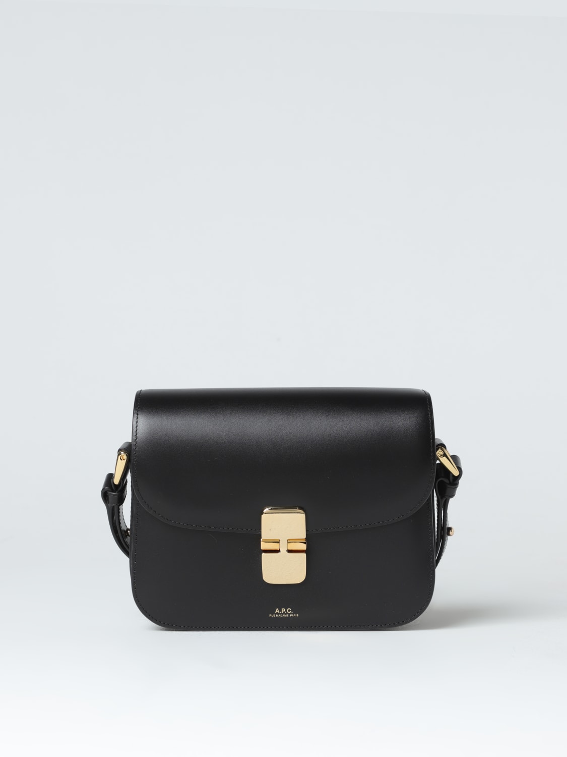 A.P.C. MINI BAG: A.P.C. Grace bag in leather with shoulder strap, Black - Img 1