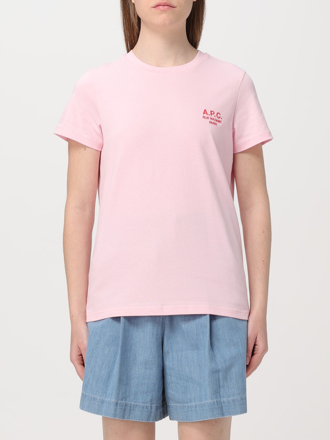 A.P.C. T-SHIRT: T-shirt woman A.P.C., Blush Pink - Img 1