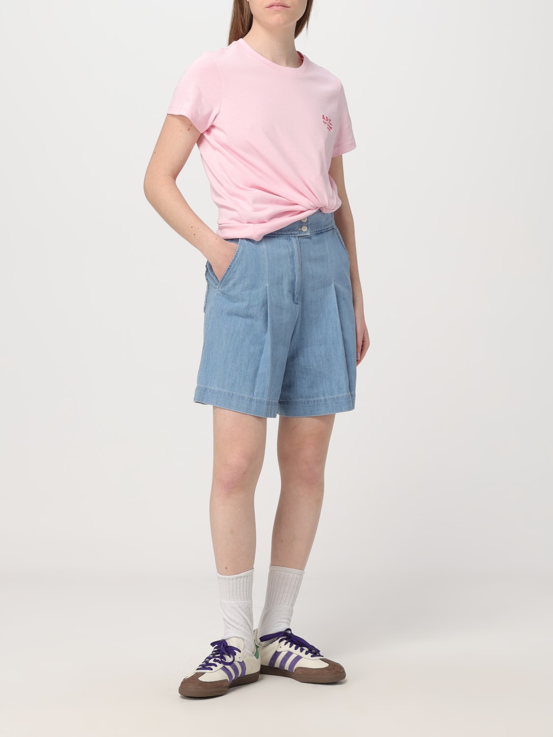 A.P.C. T-SHIRT: T-shirt woman A.P.C., Blush Pink - Img 2