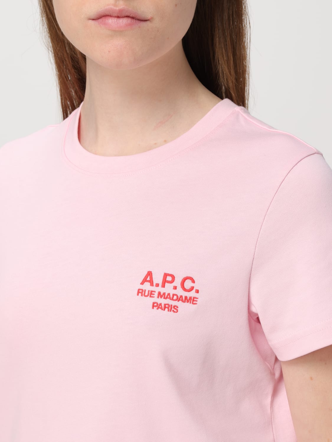 A.P.C. T-SHIRT: T-shirt woman A.P.C., Blush Pink - Img 4