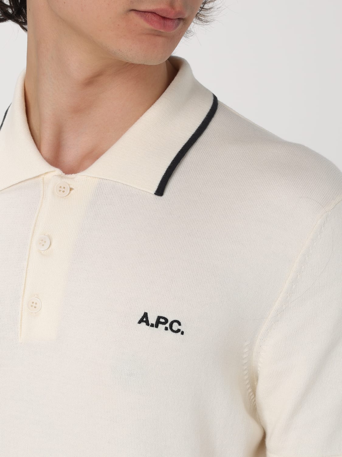 A.P.C. ポロシャツ: セーター メンズ A.P.C., ホワイト - Img 4