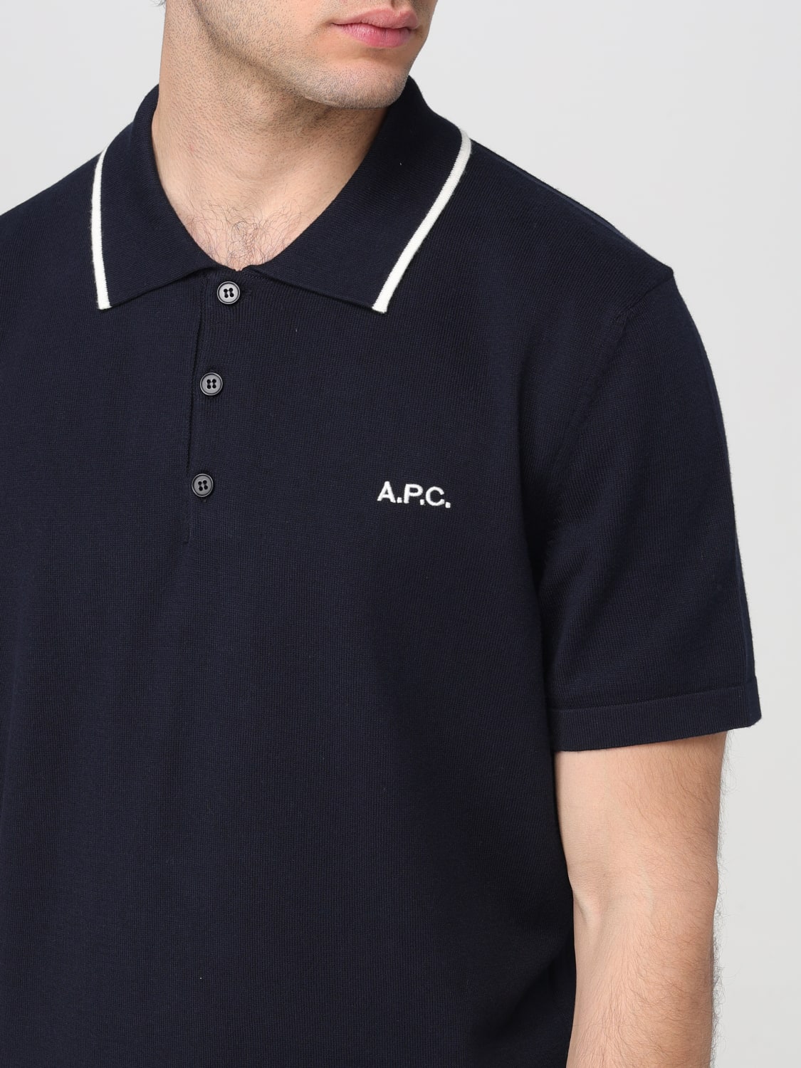 A.P.C. ポロシャツ: セーター メンズ A.P.C., ブルー - Img 4