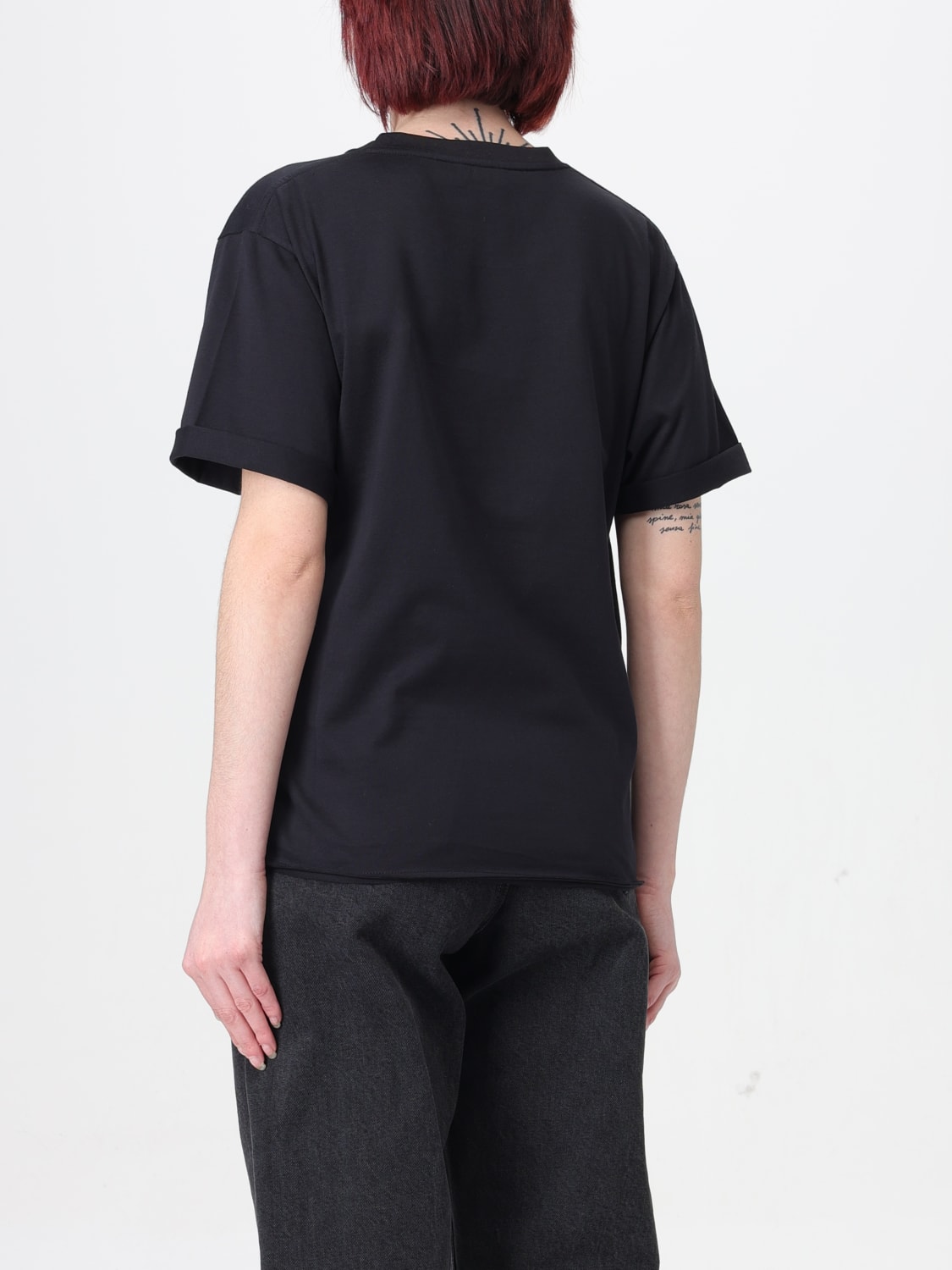 SAINT LAURENT T-SHIRT: T-shirt basic Saint Laurent con logo, Nero - Img 3