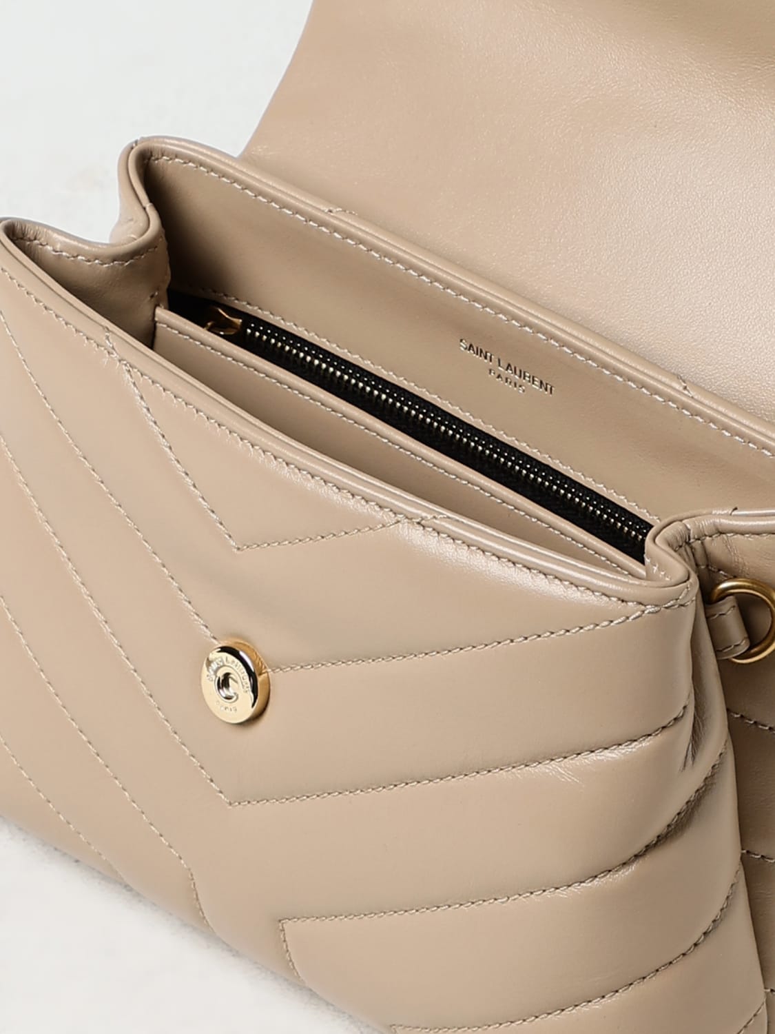SAINT LAURENT: Shoulder bag woman - Beige | Saint Laurent