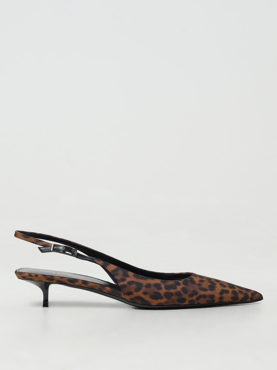 Giglio Slingback Cherish Saint Laurent in tessuto stampa animalier