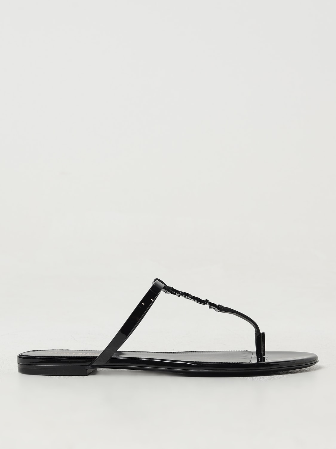 SAINT LAURENT SANDALES PLATES: Chaussures femme Saint Laurent, Noir - Img 1