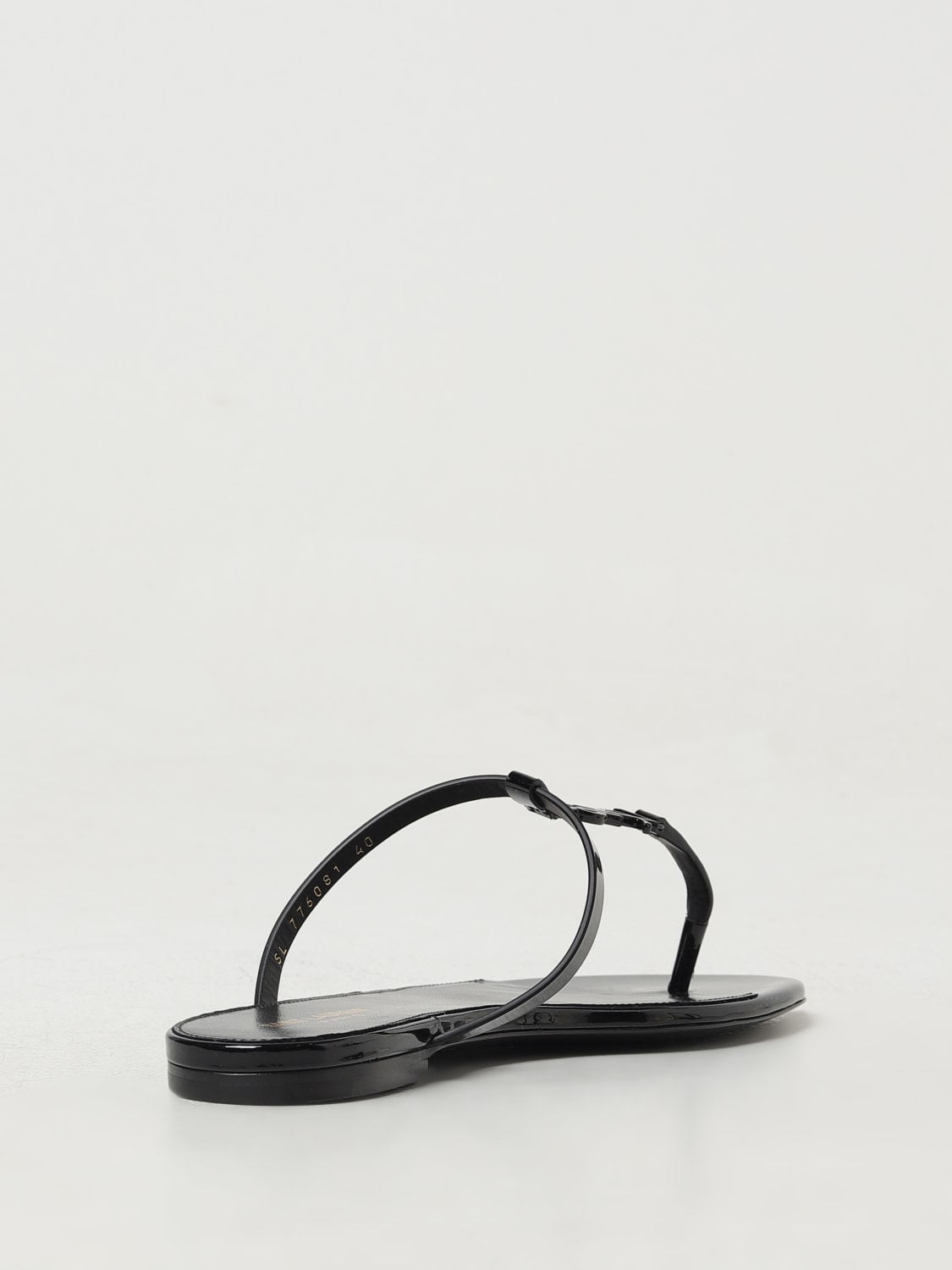 SAINT LAURENT SANDALES PLATES: Chaussures femme Saint Laurent, Noir - Img 3