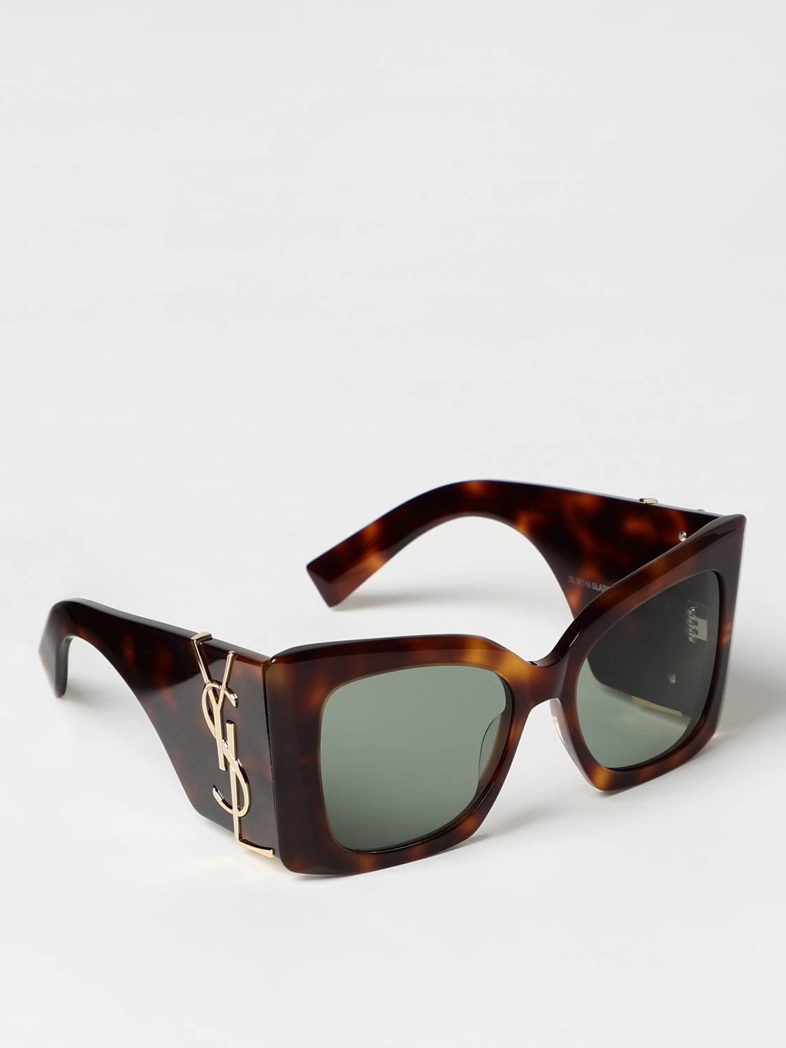 SAINT LAURENT OCCHIALI DA SOLE: Occhiali da sole SL M119 Blaze Saint Laurent in acetato , Marrone - Img 1