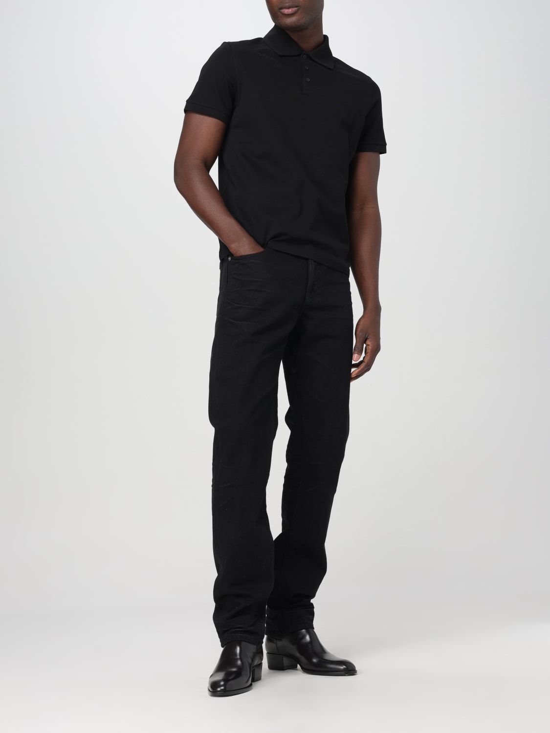 SAINT LAURENT POLO SHIRT: Polo shirt men Saint Laurent, Black - Img 2