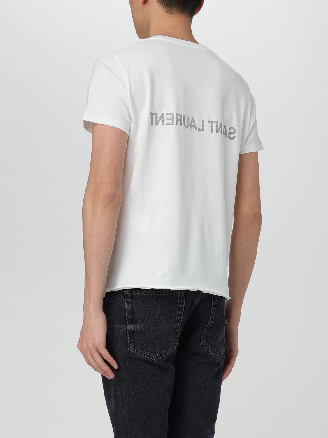 SAINT LAURENT T-SHIRT: T-shirt homme Saint Laurent, Blanc - Img 3