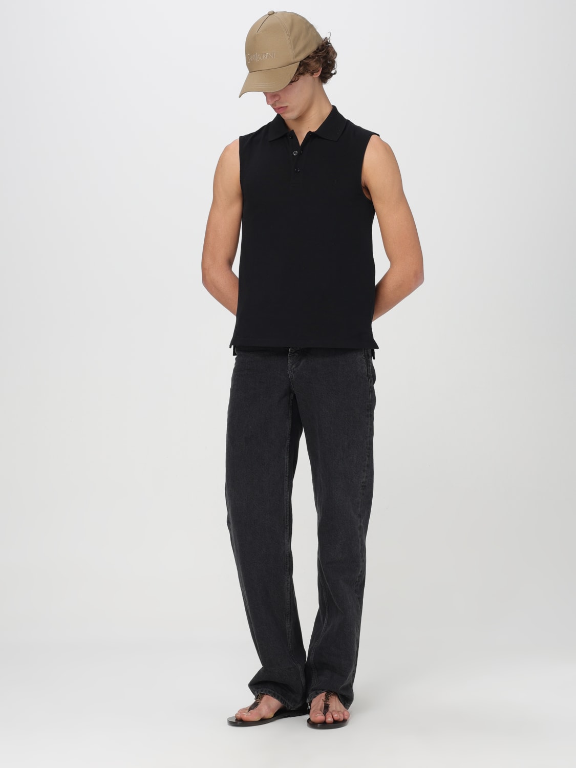 SAINT LAURENT POLO SHIRT: Polo shirt men Saint Laurent, Black - Img 2